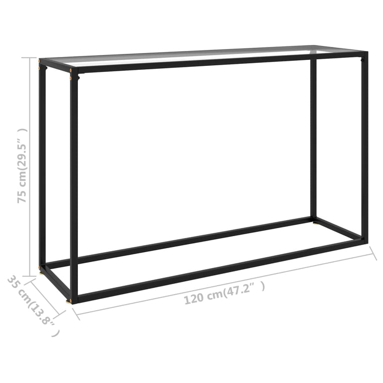 Wandtafel 120x35x75 cm gehard glas transparant MeubelReus
