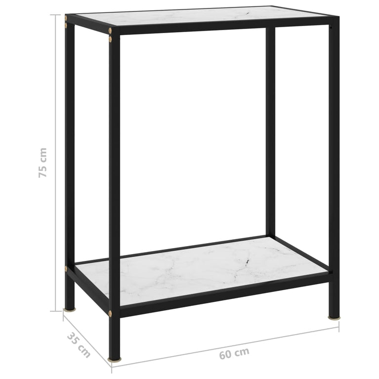 Wandtafel 60x35x75 cm gehard glas wit MeubelReus