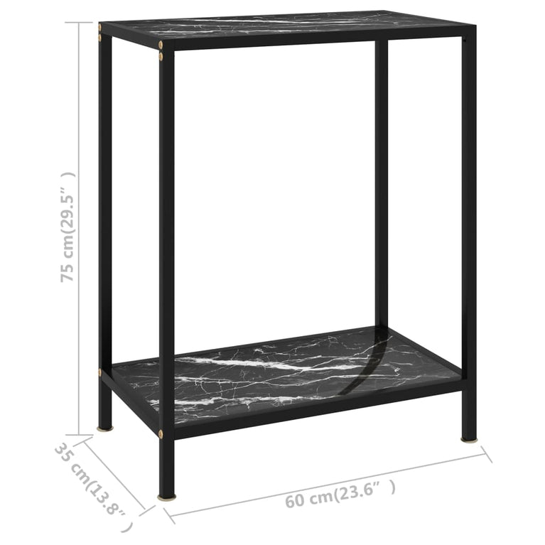 Wandtafel 60x35x75 cm gehard glas zwart MeubelReus