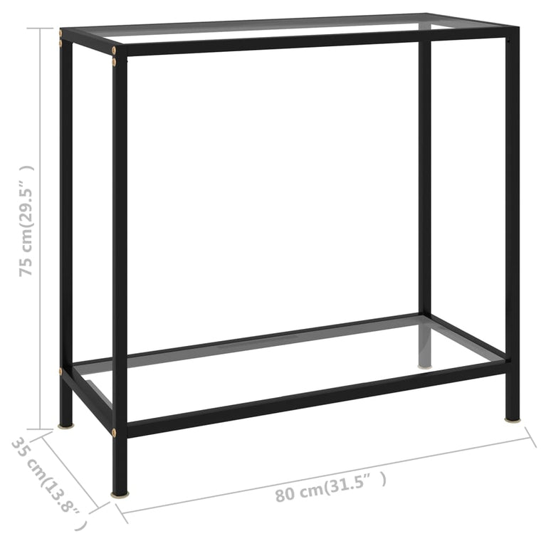 Wandtafel 80x35x75 cm gehard glas transparant MeubelReus