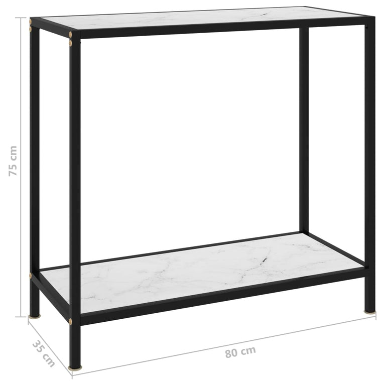 Wandtafel 80x35x75 cm gehard glas wit MeubelReus