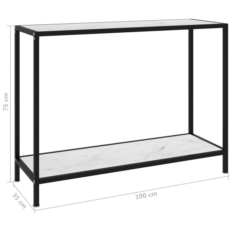 Wandtafel 100x35x75 cm gehard glas wit MeubelReus