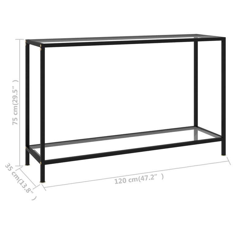 Wandtafel 120x35x75 cm gehard glas transparant MeubelReus