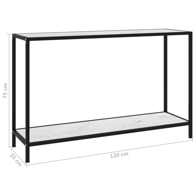 Wandtafel 120x35x75 cm gehard glas wit MeubelReus