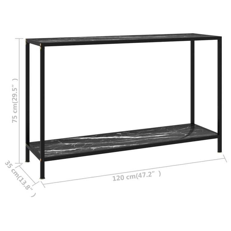 Wandtafel 120x35x75 cm gehard glas zwart MeubelReus