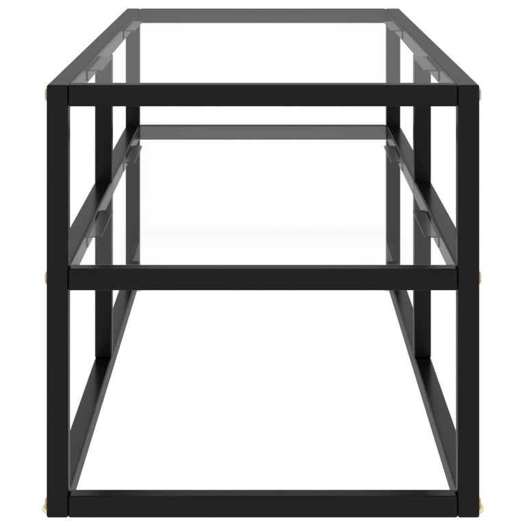 Tv-meubel met gehard glas 100x40x40 cm zwart MeubelReus