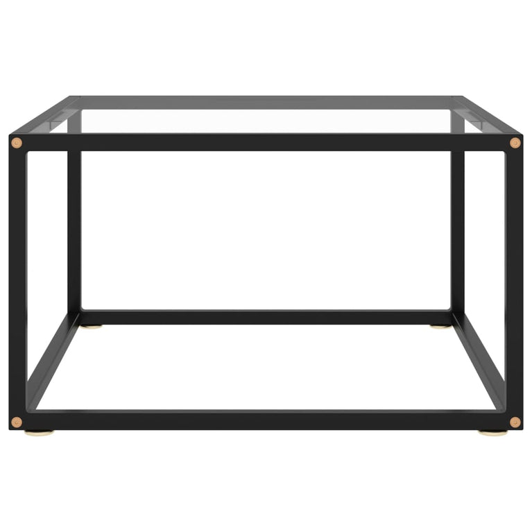 Salontafel met gehard glas 60x60x35 cm zwart MeubelReus