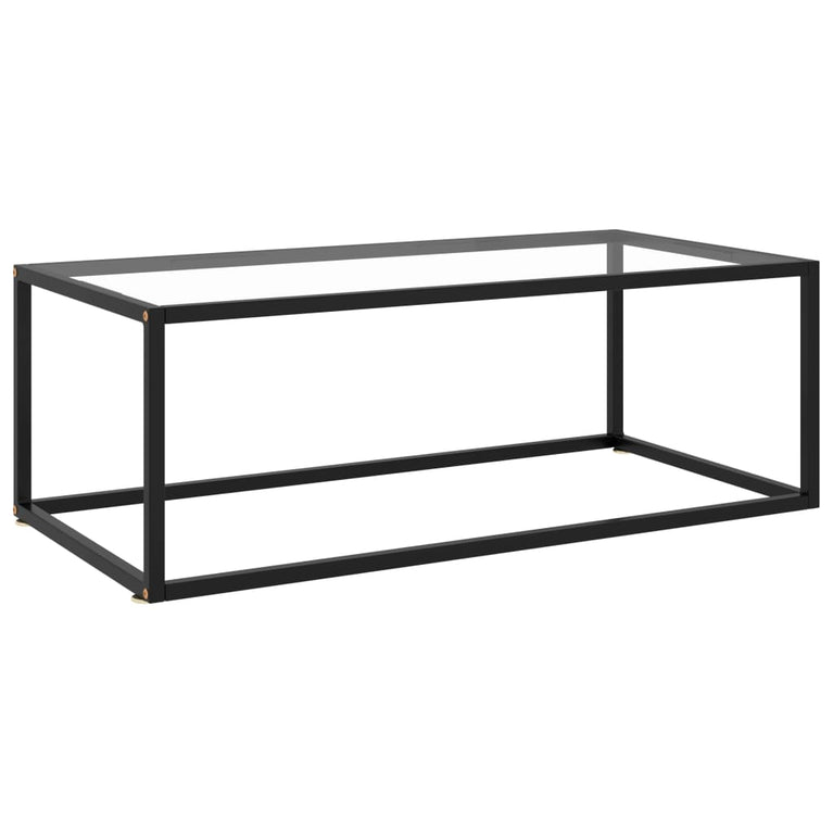 Salontafel met gehard glas 100x50x35 cm zwart MeubelReus