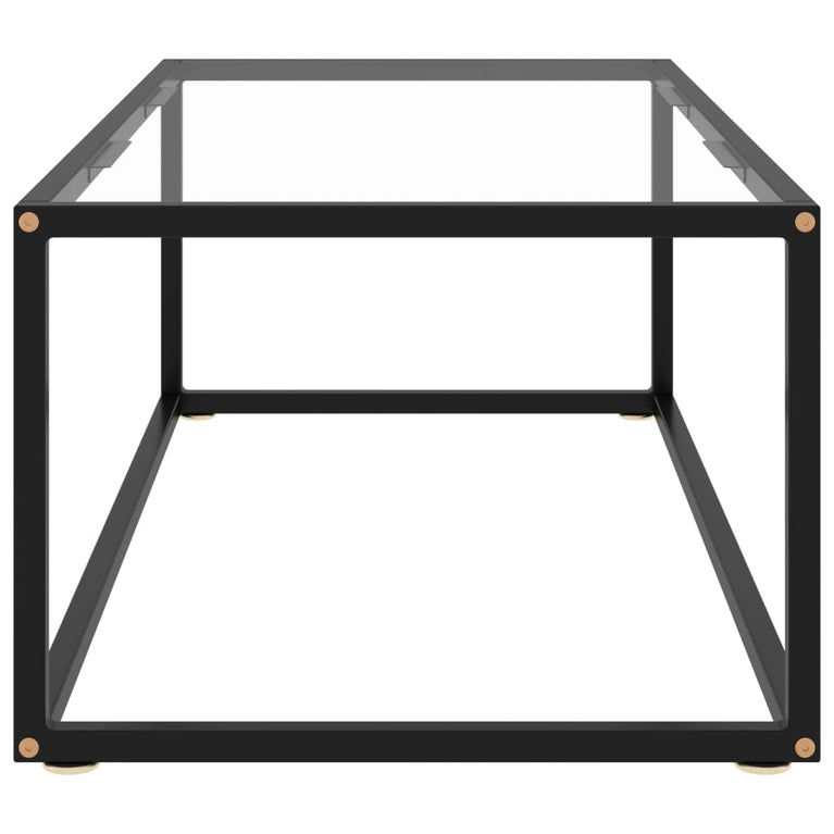 Salontafel met gehard glas 100x50x35 cm zwart MeubelReus