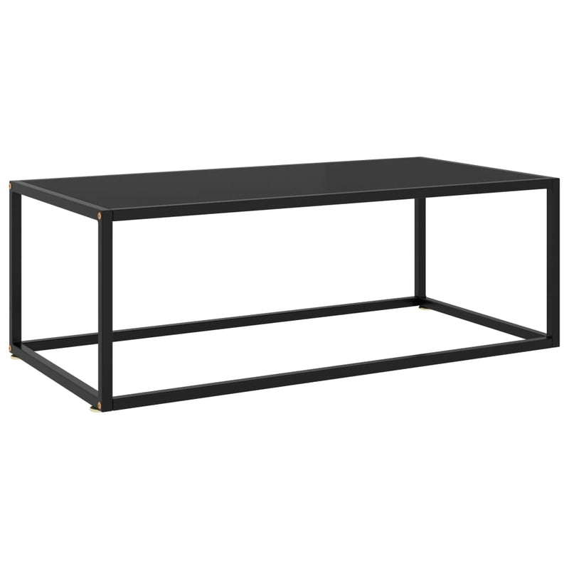 Salontafel met zwart glas 100x50x35 cm zwart MeubelReus