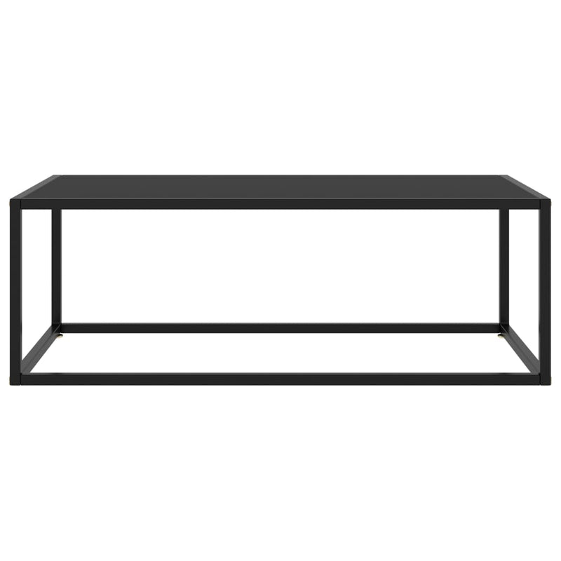 Salontafel met zwart glas 100x50x35 cm zwart MeubelReus