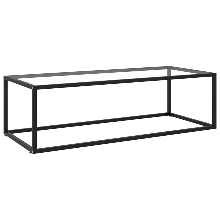 Salontafel met gehard glas 120x50x35 cm zwart MeubelReus