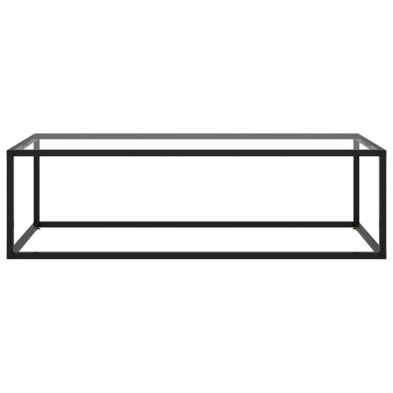 Salontafel met gehard glas 120x50x35 cm zwart MeubelReus