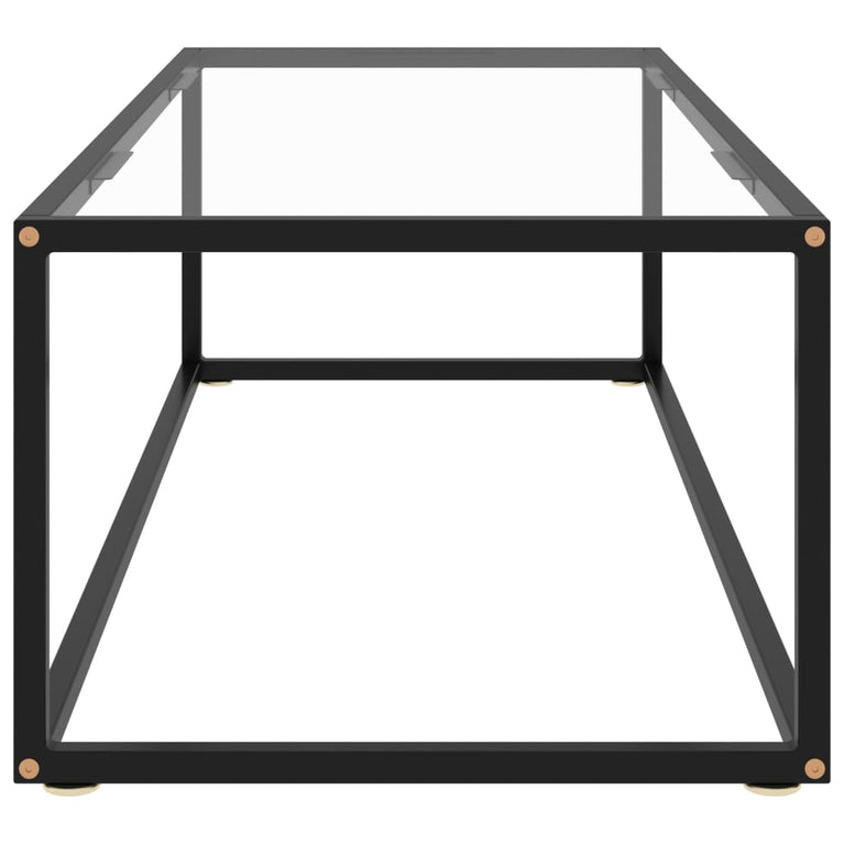Salontafel met gehard glas 120x50x35 cm zwart MeubelReus