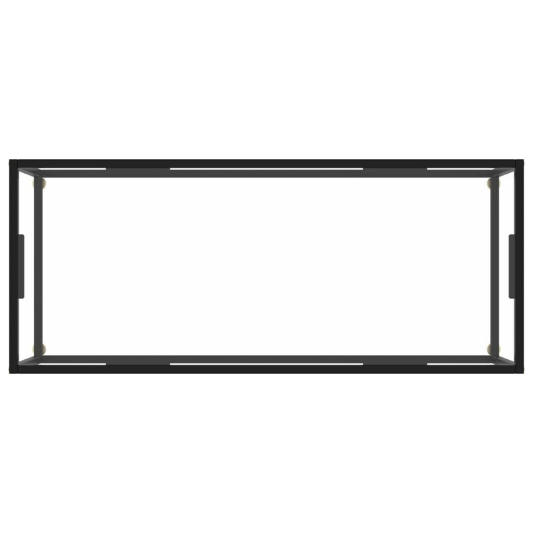 Salontafel met gehard glas 120x50x35 cm zwart MeubelReus