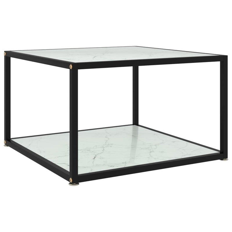Salontafel 60x60x35 cm gehard glas wit MeubelReus