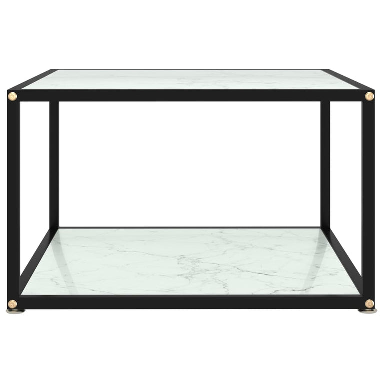 Salontafel 60x60x35 cm gehard glas wit MeubelReus