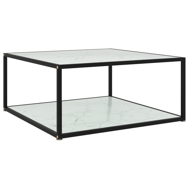 Salontafel 80x80x35 cm gehard glas wit MeubelReus