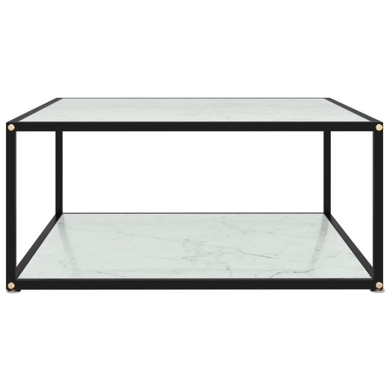 Salontafel 80x80x35 cm gehard glas wit MeubelReus