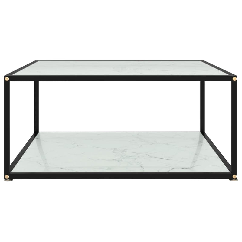 Salontafel 80x80x35 cm gehard glas wit MeubelReus