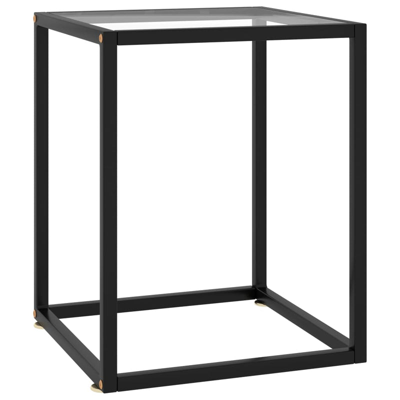 Salontafel met gehard glas 40x40x50 cm zwart MeubelReus