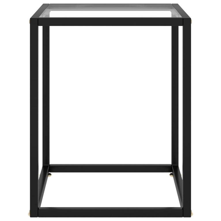 Salontafel met gehard glas 40x40x50 cm zwart MeubelReus