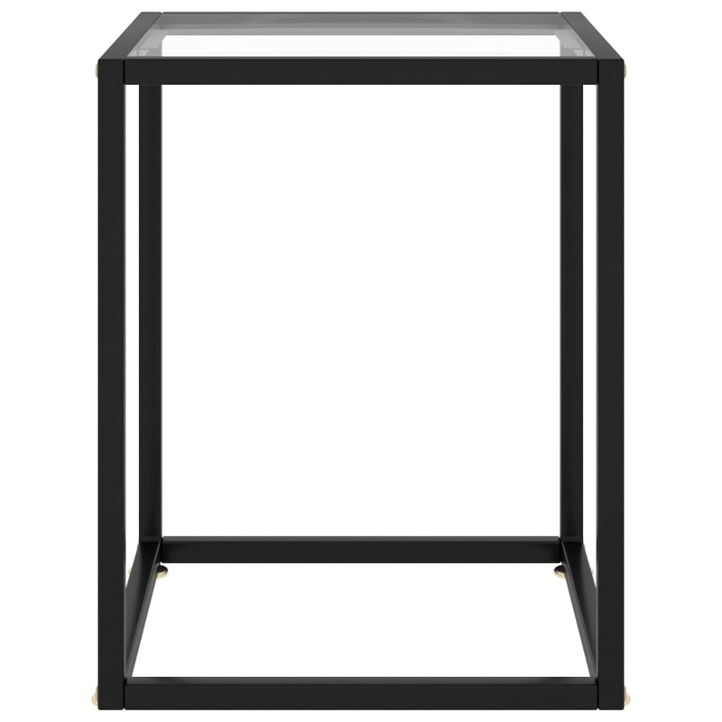 Salontafel met gehard glas 40x40x50 cm zwart MeubelReus