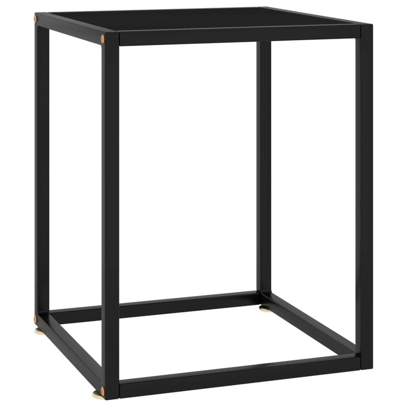 Salontafel met zwart glas 40x40x50 cm zwart MeubelReus