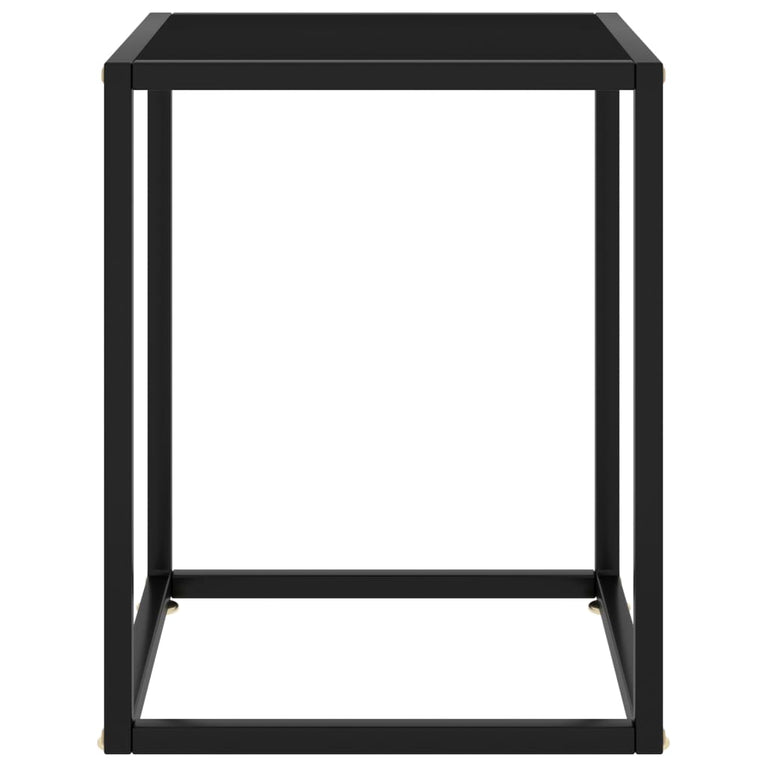 Salontafel met zwart glas 40x40x50 cm zwart MeubelReus