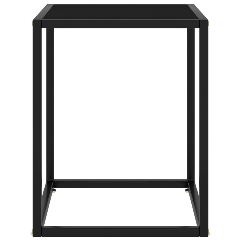 Salontafel met zwart glas 40x40x50 cm zwart MeubelReus