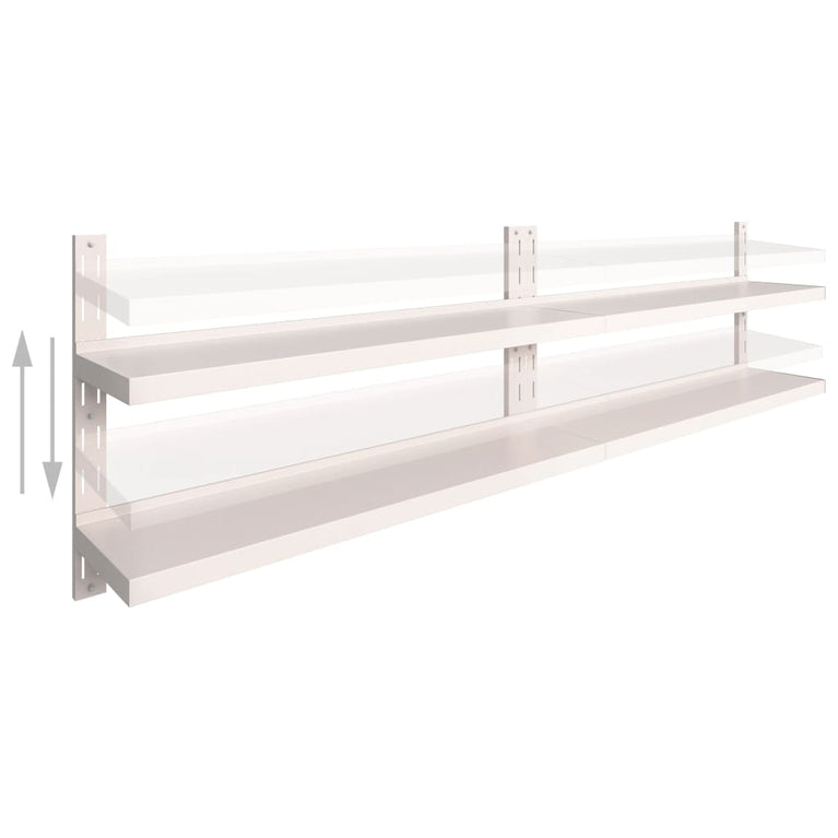 Wandschappen zwevend 2-laags 2 st 300x30 cm roestvrij staal MeubelReus