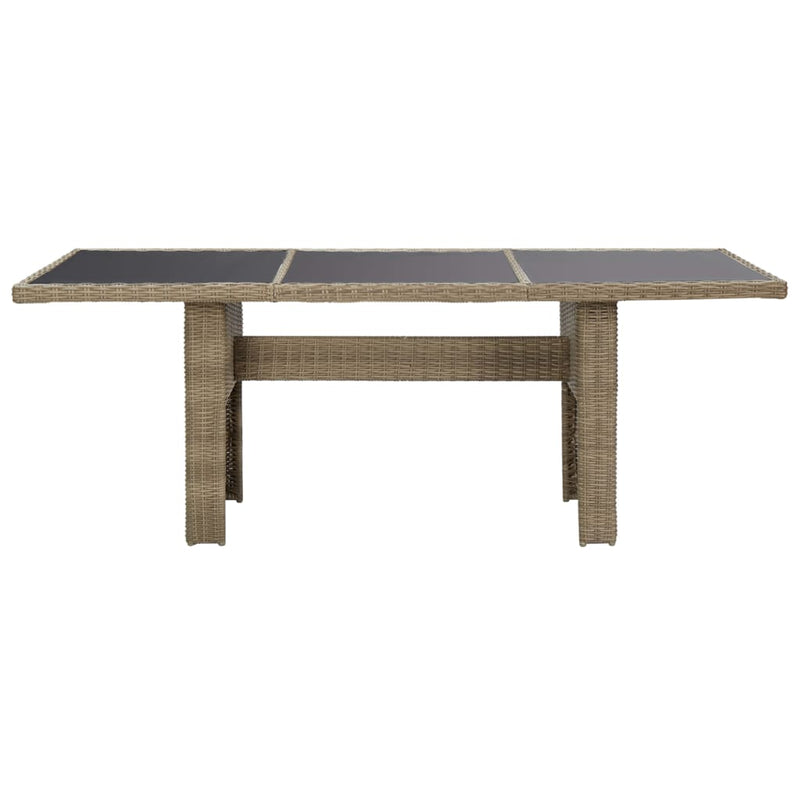 Tuintafel 200x100x74 cm glas en poly rattan bruin MeubelReus