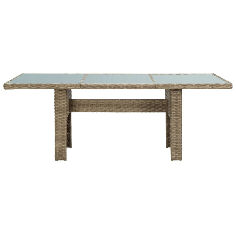 Tuintafel 200x100x74 cm glas en poly rattan bruin MeubelReus