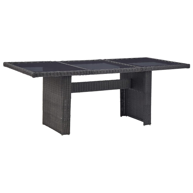 Tuintafel 200x100x74 cm glas en poly rattan zwart MeubelReus