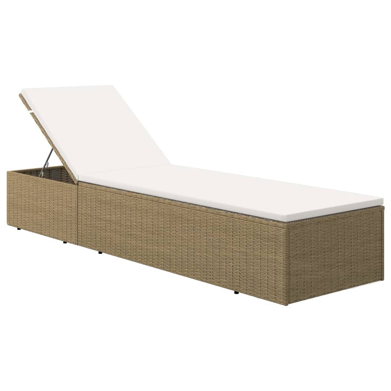 Ligbed poly rattan bruin en crèmewit MeubelReus