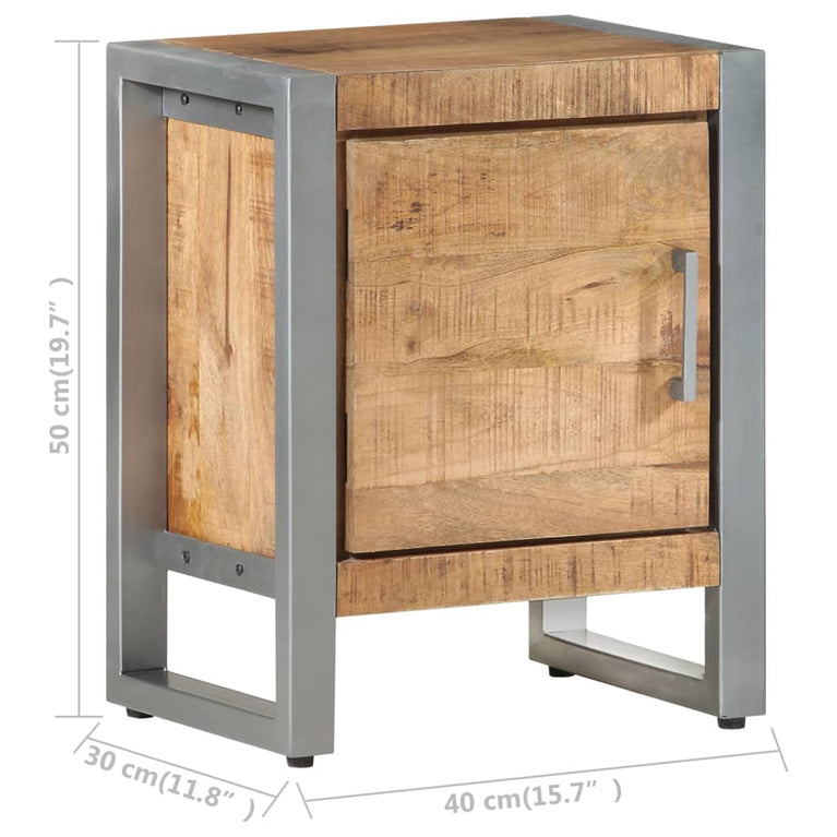 Nachtkastje 40x30x50 cm ruw mangohout MeubelReus