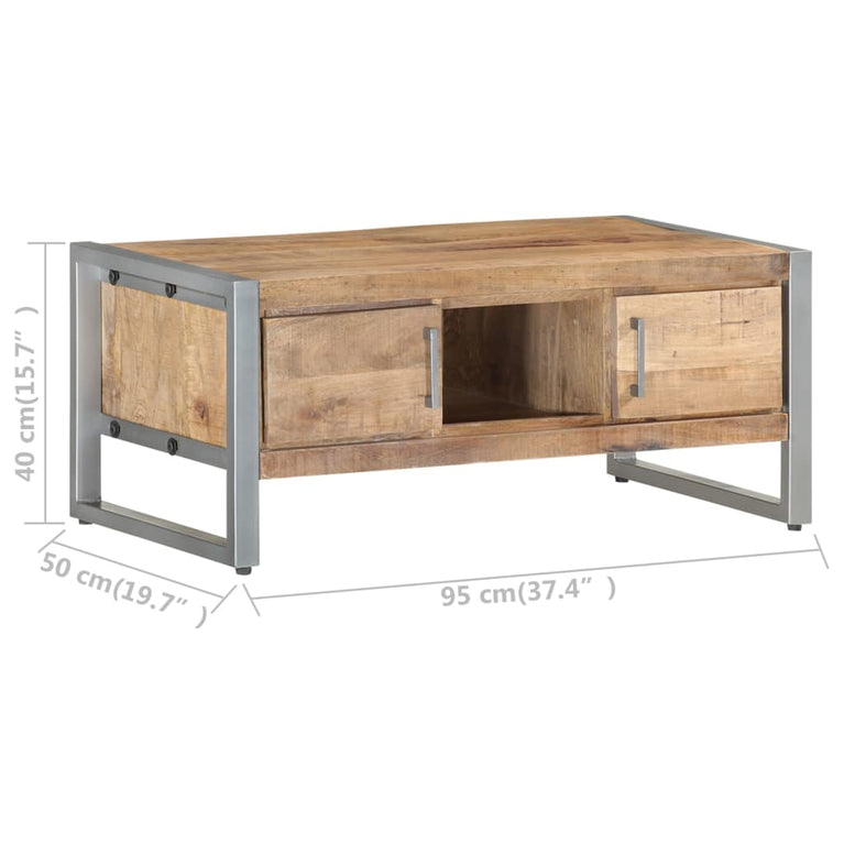 Salontafel 95x50x40 cm ruw mangohout MeubelReus