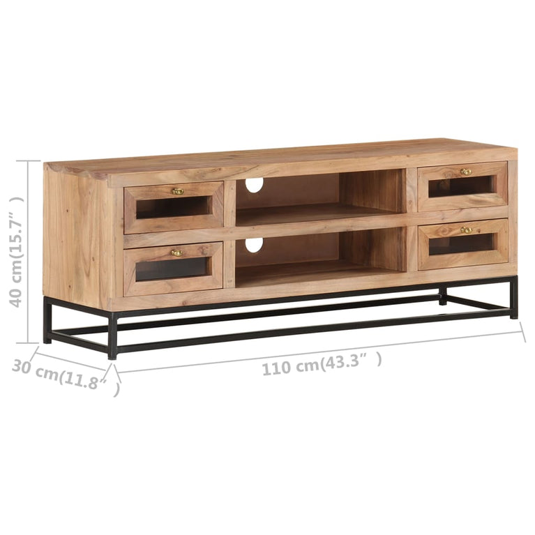 Tv-meubel 110x30x40 cm massief acaciahout MeubelReus