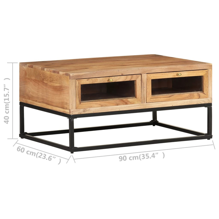 Salontafel 90x60x40 cm massief acaciahout MeubelReus