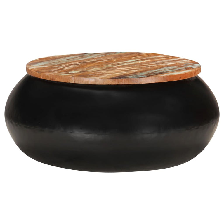 Salontafel 68x68x30 cm massief gerecycled hout zwart MeubelReus