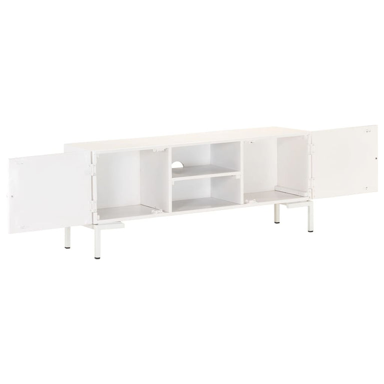 Tv-meubel 115x30x46 cm massief mangohout wit MeubelReus