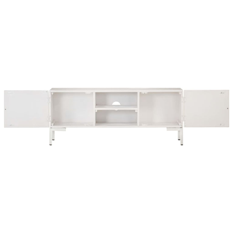 Tv-meubel 115x30x46 cm massief mangohout wit MeubelReus