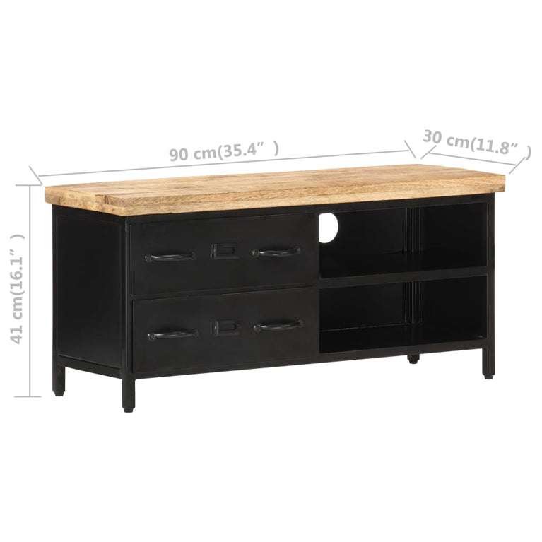 Tv-meubel 90x30x41 cm ruw mangohout MeubelReus