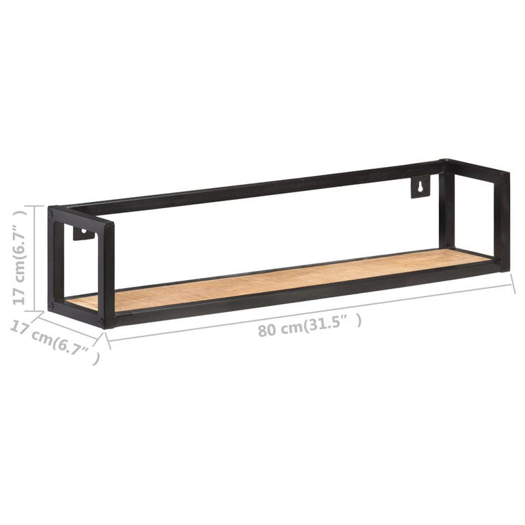 Wandschappen 2 st 80 cm ruw mangohout MeubelReus