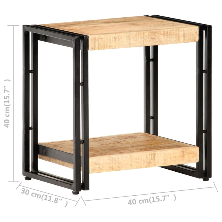 Bijzettafel 40x30x40 cm ruw mangohout MeubelReus