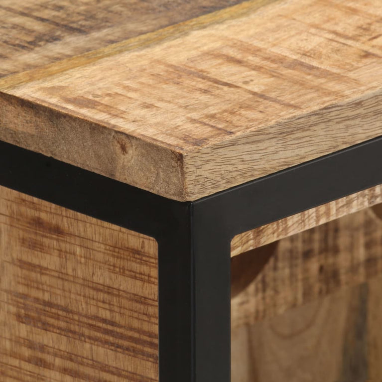 Wijnkast 62x33x78,5 cm ruw mangohout MeubelReus