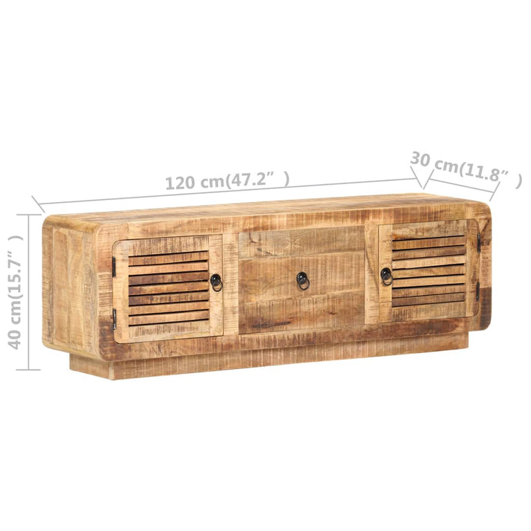 Tv-meubel 120x30x40 cm ruw mangohout MeubelReus