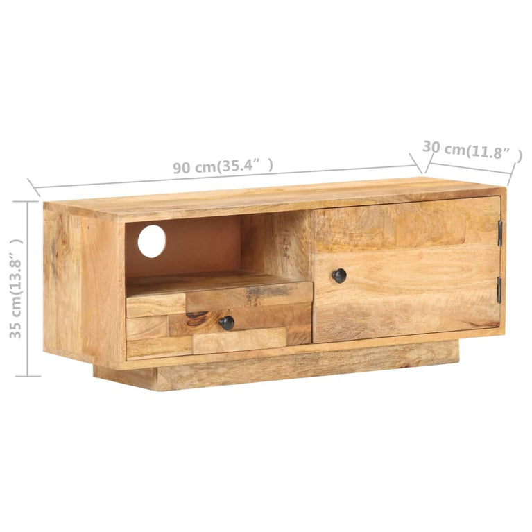 Tv-meubel 90x30x35 cm massief mangohout MeubelReus