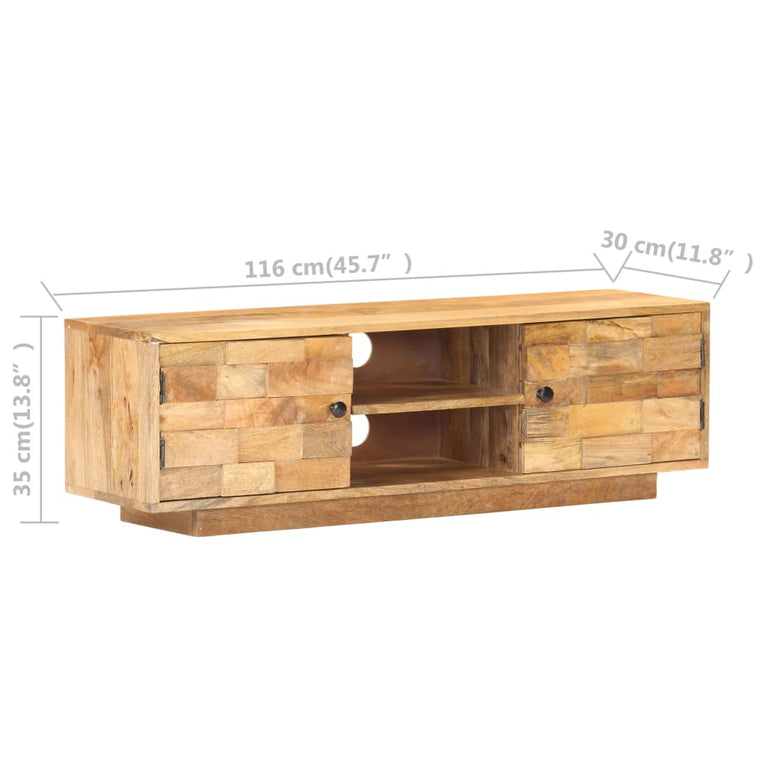 Tv-meubel 116x30x35 cm massief mangohout MeubelReus