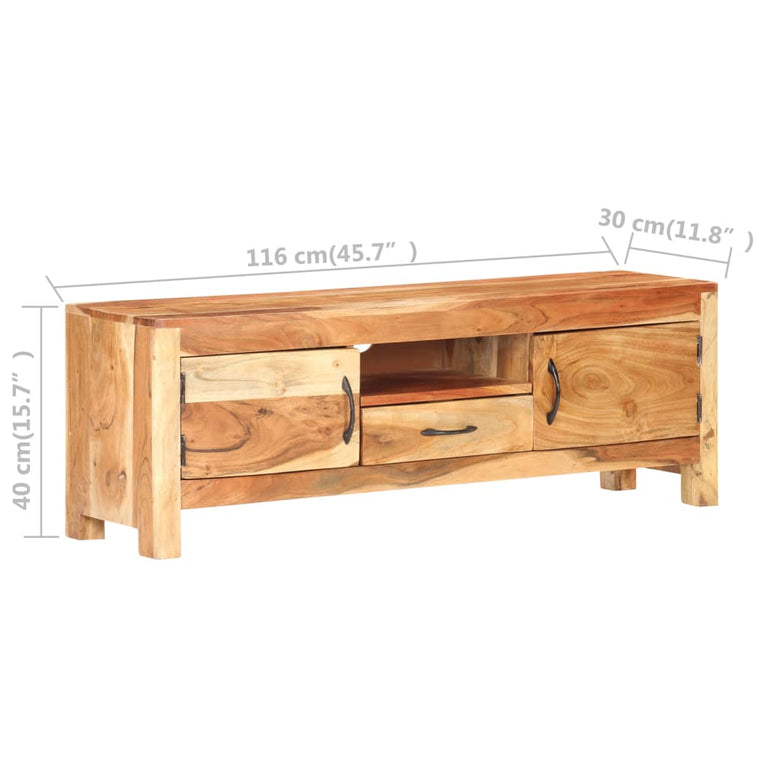 Tv-meubel 116x30x40 cm massief acaciahout MeubelReus